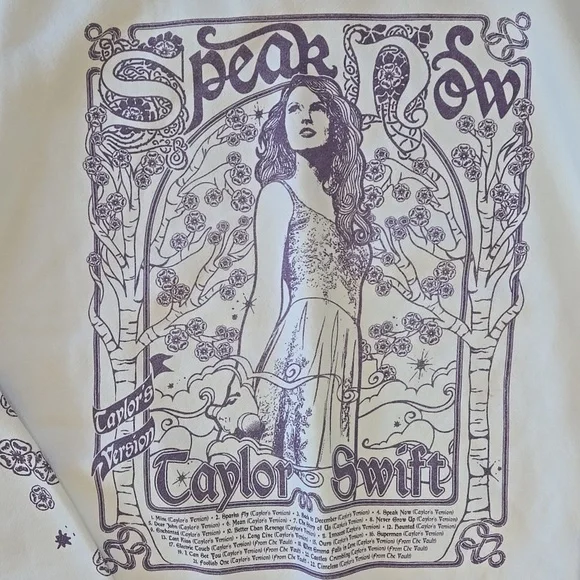 Taylor Swift Sweatshirt Size XL Speak Now (Taylor's Version) Tracklist Crewneck - Picture 4 of 9